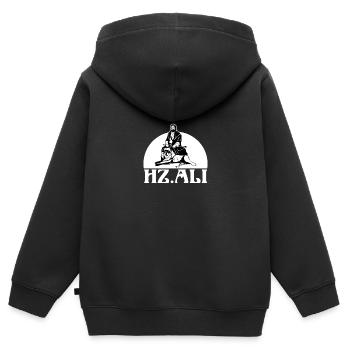 Hz.Ali resmi Imam Ali Zülfikar Alevi kilic - Kids Premium Organic Zip-up Hoodie - black - Back - AI Model Kid Male (0cm)