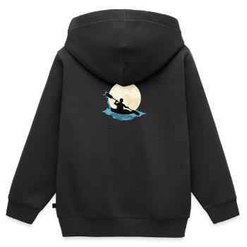 Kayak Canoë Funny River Boats Paddle Rafting Lac - Sweat Premium à capuche zippé enfant bio - noir - Dos - AI Model Kid Male (0cm)