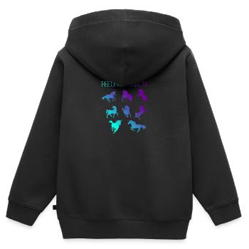 Se sentir magique - Sweat Premium à capuche zippé enfant bio - noir - Dos - AI Model Kid Male (0cm)
