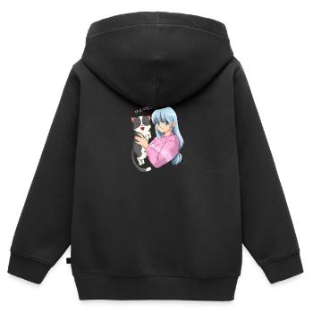 Anime Neko Cat Girl I Waifu Pastel Kawaii Anime Gi - Kids Premium Organic Zip-up Hoodie - black - Back - AI Model Kid Male (0cm)