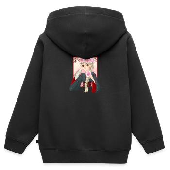 Aesthetic Japanese Anime Girl I Otaku I Manga Kawa - Kids Premium Organic Zip-up Hoodie - black - Back - AI Model Kid Male (0cm)