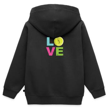 Love Tennis Funny Tennis Cute Girl Gift Player - Kinder Premium Organic Zip Hoodie - Schwarz - Hinten - AI Model Kid Male (0cm)