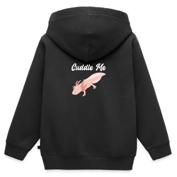 Aquarium Axolotl Lurch Amphibian Water Cuddle me - Sweat Premium à capuche zippé enfant bio - noir - Dos - AI Model Kid Male (0cm)