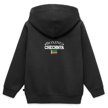 chechenien Boxen Chechener Profiboxer - Kinder Premium Organic Zip Hoodie - Schwarz - Hinten - AI Model Kid Male (0cm)