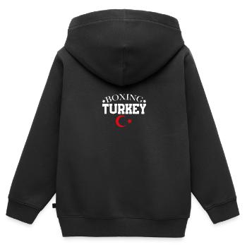 Türkei Boxen Türkischer Profiboxer - Kinder Premium Organic Zip Hoodie - Schwarz - Hinten - AI Model Kid Male (0cm)