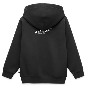 Funny Kitesurf Kite Surfing Evolution Kite - Sweat Premium à capuche zippé enfant bio - noir - Dos - AI Model Kid Male (0cm)