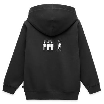 Lustiges Biathlon Spruch Supersprint - Kinder Premium Organic Zip Hoodie - Schwarz - Hinten - AI Model Kid Male (0cm)