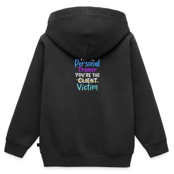 Im Personal Trainer Sind Sie das Opfer für eine - Kinder Premium Organic Zip Hoodie - Schwarz - Hinten - AI Model Kid Male (0cm)