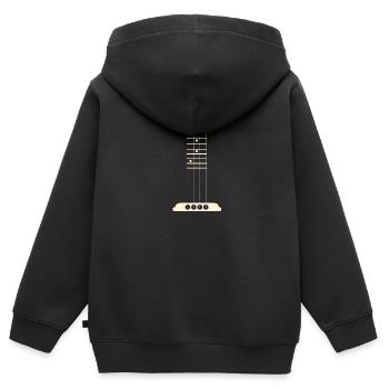 Cadeau d'amant de guitare basse de musicien de frette de guitare basse - Sweat Premium à capuche zippé enfant bio - noir - Dos - AI Model Kid Male (0cm)