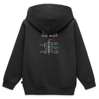 Aviron bateau de rame aviron - Sweat Premium à capuche zippé enfant bio - noir - Dos - AI Model Kid Male (0cm)