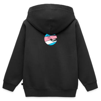 Happy T Day Transgender Testosteron Geschenk Shirt - Kinder Premium Organic Zip Hoodie - Schwarz - Hinten - AI Model Kid Male (0cm)