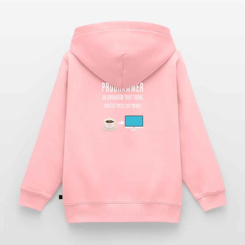 Programmer Code Computer Software Developer Kids Premium Organic Zip-up Hoodie