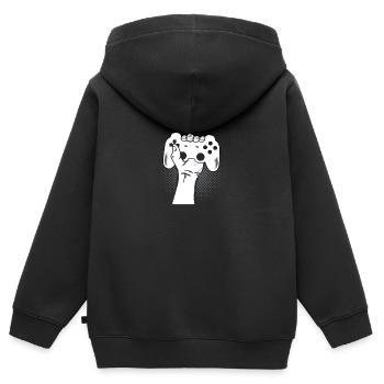 Contrôleur de puissance de joueur | Jeux - Sweat Premium à capuche zippé enfant bio - noir - Dos - AI Model Kid Male (0cm)
