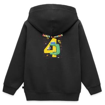 Kindergeburtstag Geburtstag 4 Jahre vier Birthday - Kinder Premium Organic Zip Hoodie - Schwarz - Hinten - AI Model Kid Male (0cm)