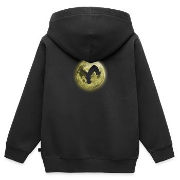 Freerunning, Parkour Backflip, acrobatie freestyle - Sweat Premium à capuche zippé enfant bio - noir - Dos - AI Model Kid Male (0cm)