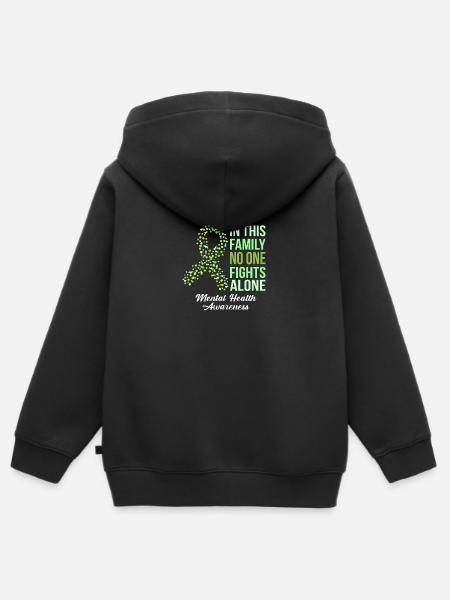 Family support Mental health - Kids Premium Organic Zip-up Hoodie - black
