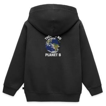 Er is geen Planeet B Earth Day 2022 - Kinder Premium zip hoodie biologisch - zwart - Achter - AI Model Kid Male (0cm)