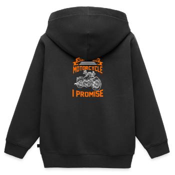 Motorrad Motorradfahrer Motorrad - Kinder Premium Organic Zip Hoodie - Schwarz - Hinten - AI Model Kid Male (0cm)