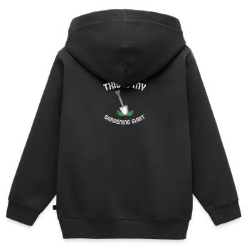 Dies ist mein Gartenshirt - Gärtner Gärtner - Kinder Premium Organic Zip Hoodie - Schwarz - Hinten - AI Model Kid Male (0cm)