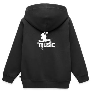 Techno DJ Club Club design avec turntable motif - Sweat Premium à capuche zippé enfant bio - noir - Dos - AI Model Kid Male (0cm)