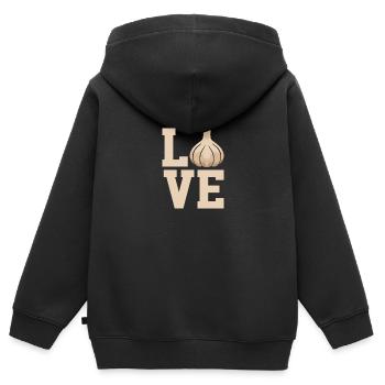 Simple je amour ail ail vampire amusant - Sweat Premium à capuche zippé enfant bio - noir - Dos - AI Model Kid Male (0cm)