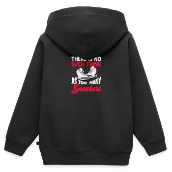 Zu viele Sneaker Turnschuhe gibt es nicht - Kinder Premium Organic Zip Hoodie - Schwarz - Hinten - AI Model Kid Male (0cm)