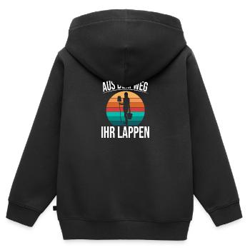 Putzfrau Aus dem Weg ihr Lappen Reinigungskraft - Kinder Premium Organic Zip Hoodie - Schwarz - Hinten - AI Model Kid Male (0cm)