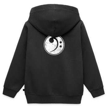 Bass Clef Bassist Bass Player Musician - Kinder Premium Organic Zip Hoodie - Schwarz - Hinten - AI Model Kid Male (0cm)