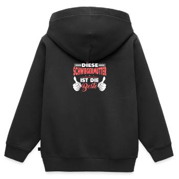 Beste Schwiegermutter Geschenk - Kinder Premium Organic Zip Hoodie - Schwarz - Hinten - AI Model Kid Male (0cm)