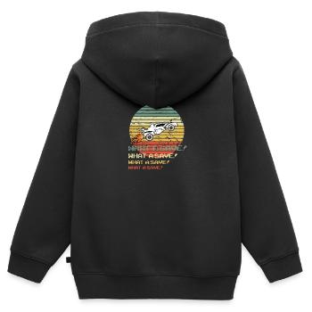 Rocket RC Car League Soccer Retro Vintage - Sweat Premium à capuche zippé enfant bio - noir - Dos - AI Model Kid Male (0cm)