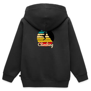 climbing bouldering rock climbing mountain sports - Kids Premium Organic Zip-up Hoodie - black - Back - AI Model Kid Male (0cm)