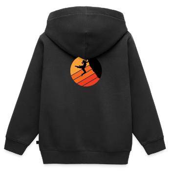 climbing bouldering rock climbing mountain sports - Kids Premium Organic Zip-up Hoodie - black - Back - AI Model Kid Male (0cm)