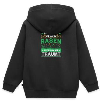 Rasen Gärtner Hobbygärtner Garten Blumen Wiese - Kinder Premium Organic Zip Hoodie - Schwarz - Hinten - AI Model Kid Male (0cm)