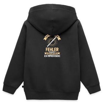 Blockflöte Flöte Orchester Musikverein - Kinder Premium Organic Zip Hoodie - Schwarz - Hinten - AI Model Kid Male (0cm)
