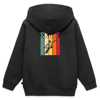 skateboard skater skate sport fahren skaten - Kinder Premium Organic Zip Hoodie - Schwarz - Hinten - AI Model Kid Male (0cm)