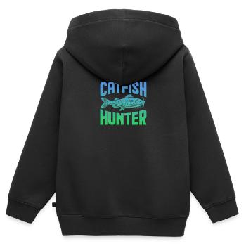 Wels Chasseurs amusant jeu de mots Wels Meme Wels Jour - Sweat Premium à capuche zippé enfant bio - noir - Dos - AI Model Kid Male (0cm)