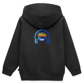 Heart Music Beat Waves Waveforms Musicien - Sweat Premium à capuche zippé enfant bio - noir - Dos - AI Model Kid Male (0cm)