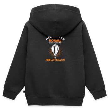 Ballonfahrer Heißluftballon Heissluftballon Pilot - Kinder Premium Organic Zip Hoodie - Schwarz - Hinten - AI Model Kid Male (0cm)