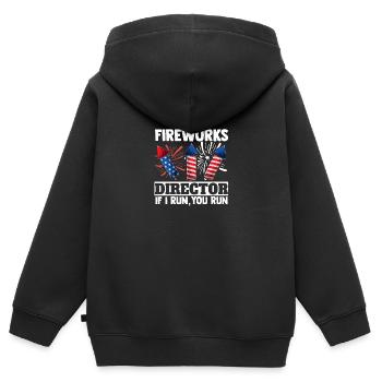 4th July Fireworks Director If I - Sweat Premium à capuche zippé enfant bio - noir - Dos - AI Model Kid Male (0cm)