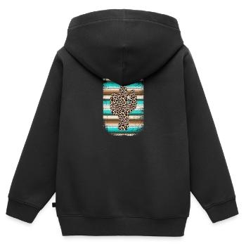Funny Leopard Cactus Serape Cactus print Turquoise - Kinder Premium Organic Zip Hoodie - Schwarz - Hinten - AI Model Kid Male (0cm)