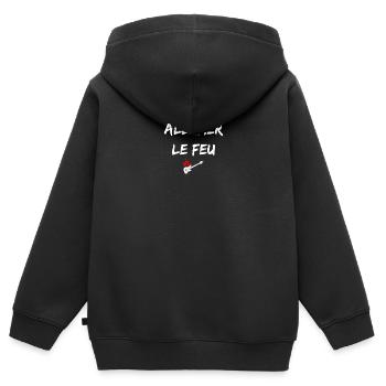 Allumer Le Feu Guitare Guitariste - Sweat Premium à capuche zippé enfant bio - noir - Dos - AI Model Kid Male (0cm)