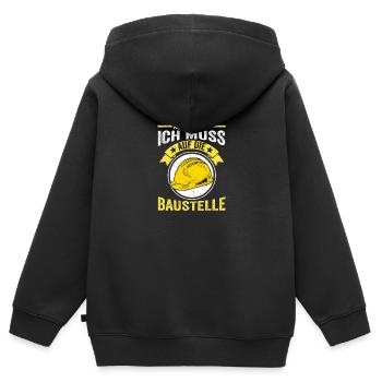 Aus dem Weg ich muss auf die Baustelle - Kinder Premium Organic Zip Hoodie - Schwarz - Hinten - AI Model Kid Male (0cm)