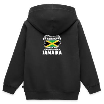 Jamaikaner Raggae Jamaika - Kinder Premium Organic Zip Hoodie - Schwarz - Hinten - AI Model Kid Male (0cm)