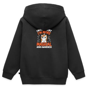ADHD Awareness More Magical Unicorn Disorder - Kids Premium Organic Zip-up Hoodie - black - Back - AI Model Kid Male (0cm)