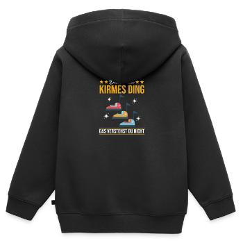 Jahrmarkt Kirmes Riesenrad Autoscooter - Kinder Premium Organic Zip Hoodie - Schwarz - Hinten - AI Model Kid Male (0cm)
