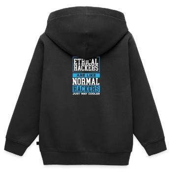 Ethical Hacking Programmer Online Cybersecurity - Sweat Premium à capuche zippé enfant bio - noir - Dos - AI Model Kid Male (0cm)