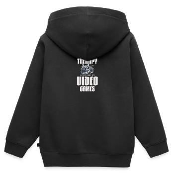 Ich brauche keine Therapie Ich brauche nur meine Videospiele - Kinder Premium Organic Zip Hoodie - Schwarz - Hinten - AI Model Kid Male (0cm)