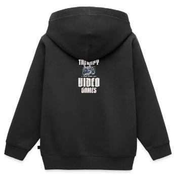 Ich brauche keine Therapie Ich brauche nur meine Videospiele - Kinder Premium Organic Zip Hoodie - Schwarz - Hinten - AI Model Kid Male (0cm)