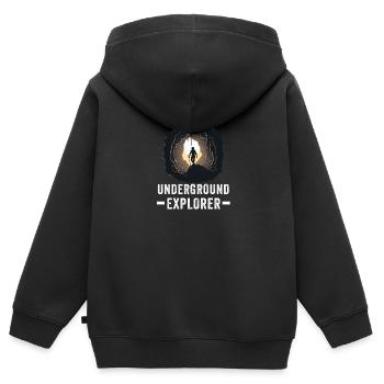 Spéléologie Spéléologie Pour Cave Hommes Femmes Drôle - Sweat Premium à capuche zippé enfant bio - noir - Dos - AI Model Kid Male (0cm)