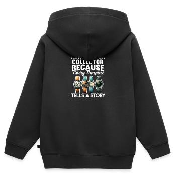 Horloger Collectionneur Horloger Collectionneur de montres - Sweat Premium à capuche zippé enfant bio - noir - Dos - AI Model Kid Male (0cm)